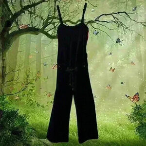 Y2k 90s Vintage Juicy Couture Black Suede Jumpsuit